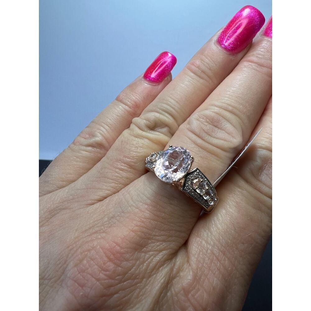 Pink Kunzite Rose Gold Over Sterling Silver Ring size 9